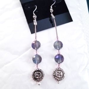 Hand Crafted Sun & Moon Earring made using repurposed Stage used guitar strings.